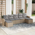 Modulaire tuinbank set met gepoedercoat staal en waterdichte tas - Beige en grijs / 1 / Zonder tafel - Modulaire