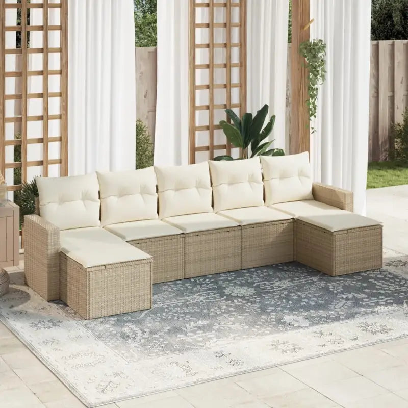 Modulaire tuinbank set met gepoedercoat staal en waterdichte tas - beige en crèmekleurig / 1 / Zonder tafel - Modulaire