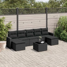 Modulaire tuinbank set met gepoedercoat staal en waterdichte tas - Zwart / 1 / Met tafel - Modulaire tuinbanken
