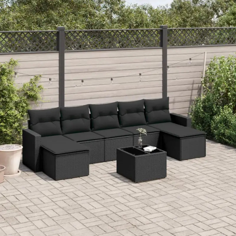 Modulaire tuinbank set met gepoedercoat staal en waterdichte tas - Zwart / 1 / Met tafel - Modulaire tuinbanken