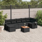 Modulaire tuinbank set met gepoedercoat staal en zwart materiaal - Zwart / 1 / Tafel + 3x midden + hoek - Modulaire