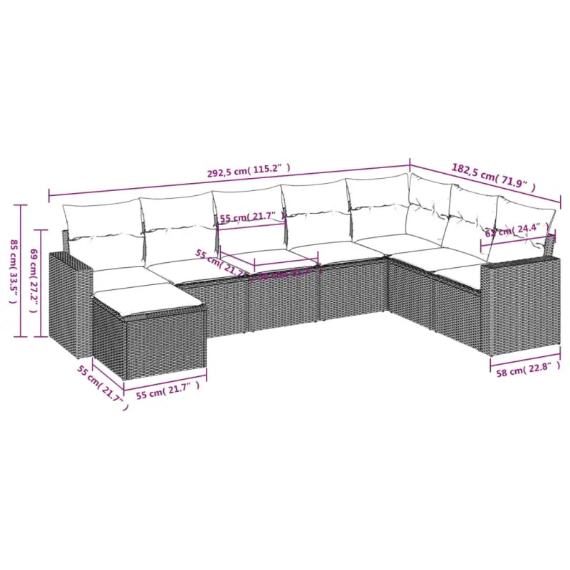 Modulaire tuinbank set met waterdichte tas en beige gepoedercoat staal - Modulaire tuinbanken