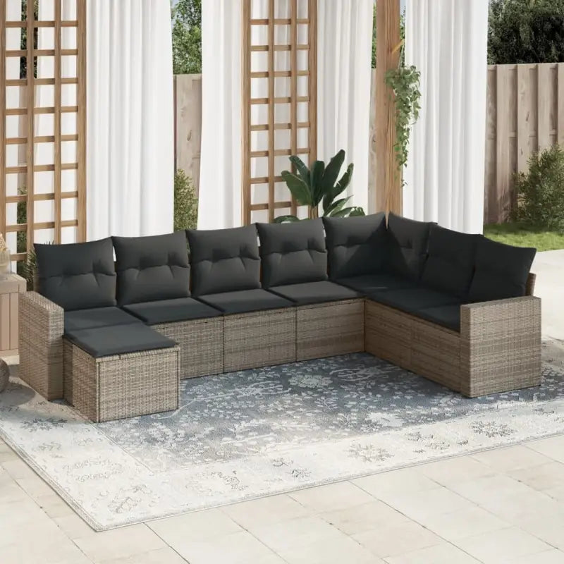 Modulaire tuinbank set met waterdichte tas en beige gepoedercoat staal - Grijs / 1 / Zonder tafel - Modulaire tuinbanken