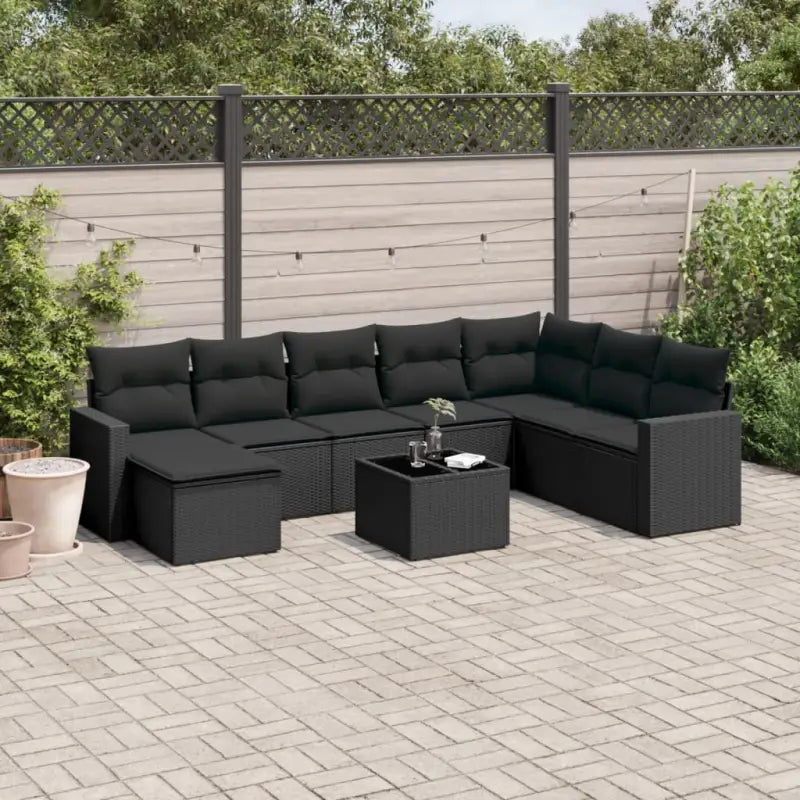 Modulaire tuinbank set met waterdichte tas en beige gepoedercoat staal - Zwart / 1 / Met tafel - Modulaire tuinbanken