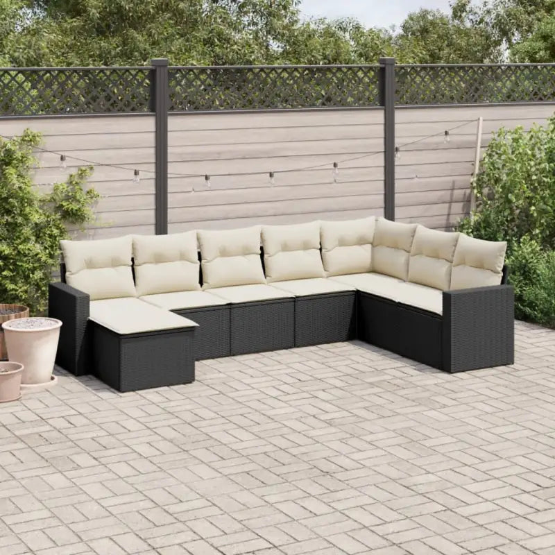 Modulaire tuinbank set met waterdichte tas en beige gepoedercoat staal - Zwart en crème / 1 / Zonder tafel - Modulaire