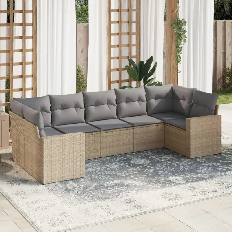Modulaire tuinbank set met waterdichte tas en beige materiaal - Beige en grijs / 7 - Modulaire tuinbanken