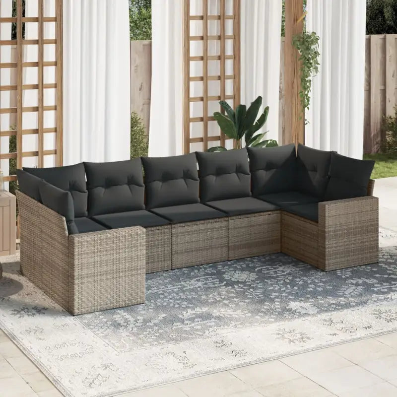Modulaire tuinbank set met waterdichte tas en beige materiaal - Grijs / 7 - Modulaire tuinbanken