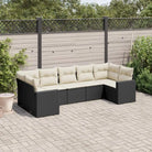 Modulaire tuinbank set met waterdichte tas en beige materiaal - Zwart en crème / 7 - Modulaire tuinbanken
