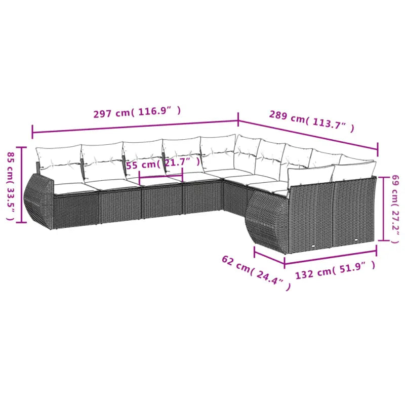 Modulaire tuinbank set met zwart gepoedercoat staal voor buitenplezier - Modulaire tuinbanken