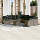 Modulaire tuinbank set met zwart gepoedercoat staal voor buitenplezier - Lichtgrijs / 1 / Met tafel - Modulaire