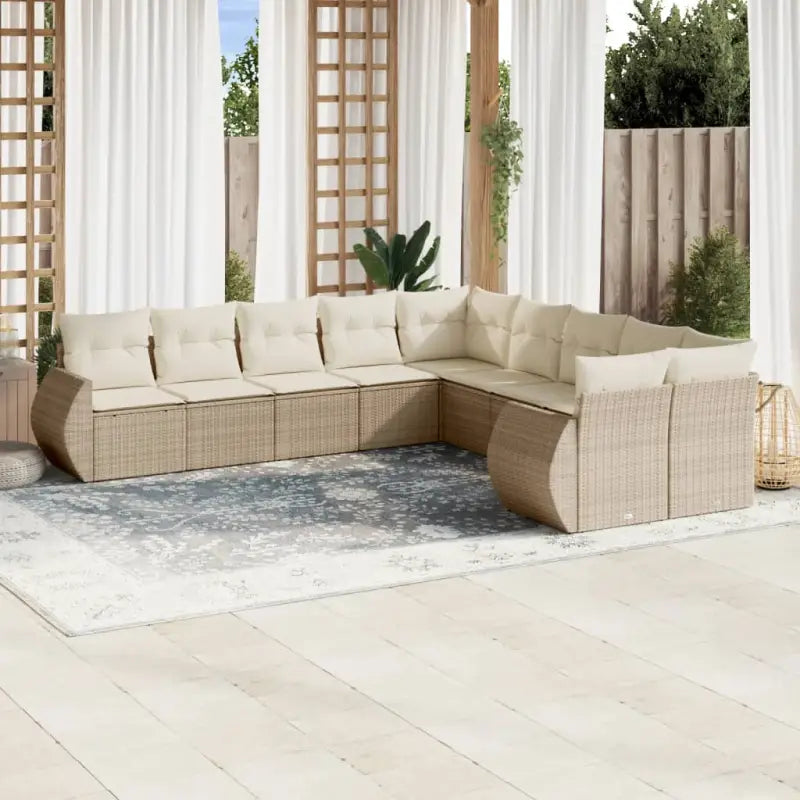 Modulaire tuinbank set met zwart gepoedercoat staal voor buitenplezier - beige en crèmekleurig / 1 / Zonder tafel