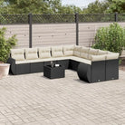 Modulaire tuinbank set met zwart gepoedercoat staal voor buitenplezier - Zwart en crème / 1 / Met tafel - Modulaire