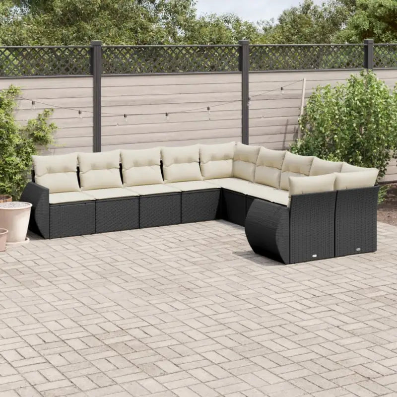 Modulaire tuinbank set met zwart gepoedercoat staal voor buitenplezier - Zwart en crème / 1 / Zonder tafel - Modulaire