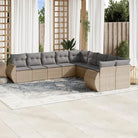 Modulaire tuinbank set met zwart gepoedercoat staal voor buitenplezier - Beige en grijs / 1 / Zonder tafel - Modulaire