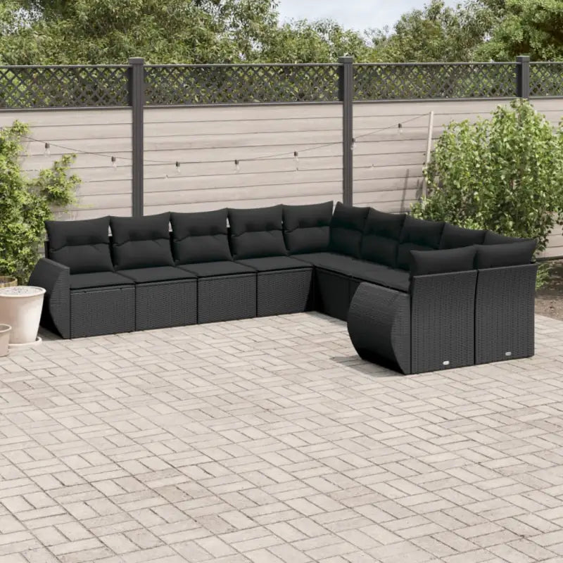 Modulaire tuinbank set met zwart gepoedercoat staal voor buitenplezier - Zwart / 1 / Zonder tafel - Modulaire tuinbanken