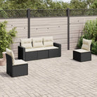 Modulaire tuinbank set met zwart gepoedercoat staal en waterdichte tas - Zwart en crème / 1 / Zonder tafel - Modulaire