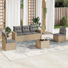 Modulaire tuinbank set met zwart gepoedercoat staal en waterdichte tas - Beige en grijs / 1 / Met tafel - Modulaire