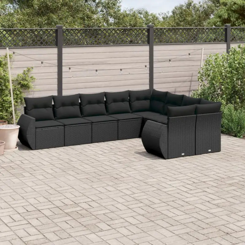 Modulaire tuinbank set met zwart materiaal en gepoedercoat staal - Zwart / 1 / Zonder tafel - Modulaire tuinbanken