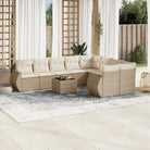 Modulaire tuinbank set met zwart materiaal en gepoedercoat staal - beige en crèmekleurig / 1 / Met tafel - Modulaire