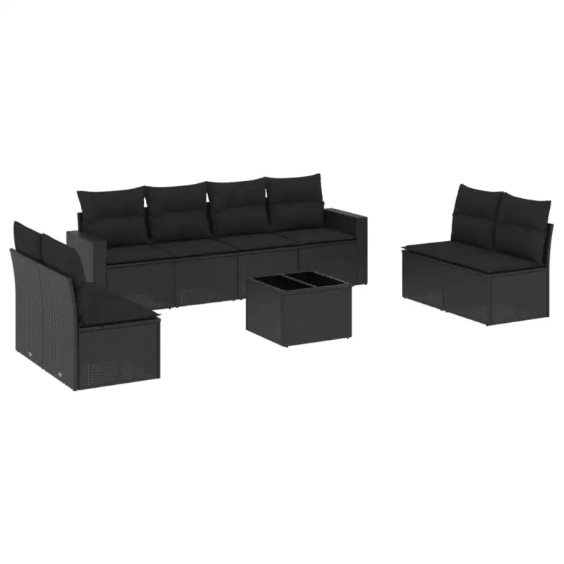 Modulaire tuinbank set met zwart materiaal en gepoedercoat staal - Modulaire tuinbanken