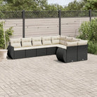 Modulaire tuinbank set met zwart materiaal en gepoedercoat staal - Zwart en crème / 1 / Zonder tafel - Modulaire