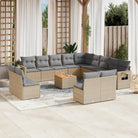 Modulaire tuinbank set met zwart materiaal en gepoedercoat staal - Beige en grijs / 1 - Modulaire tuinbanken
