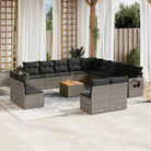 Modulaire tuinbank set met zwart materiaal en gepoedercoat staal - Grijs / 1 - Modulaire tuinbanken