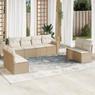 Modulaire tuinbank set met zwart materiaal en gepoedercoat staal - beige en crèmekleurig / 1 / Zonder tafel - Modulaire