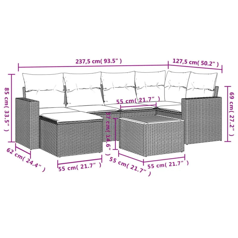 Modulaire tuinbank set van gepoedercoat staal in zwart materiaal - Modulaire tuinbanken