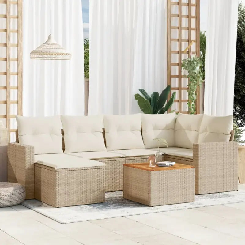 Modulaire tuinbank set van gepoedercoat staal in zwart materiaal - beige en crèmekleurig / 1 - Modulaire tuinbanken