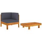 Modulaire tuinbank set van massief acaciahout voor elk seizoen - Donkergrijs / 1 / corner sofa + table - Modulaire