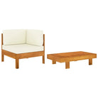 Modulaire tuinbank set van massief acaciahout voor elk seizoen - Crème / 1 / corner sofa + table - Modulaire tuinbanken