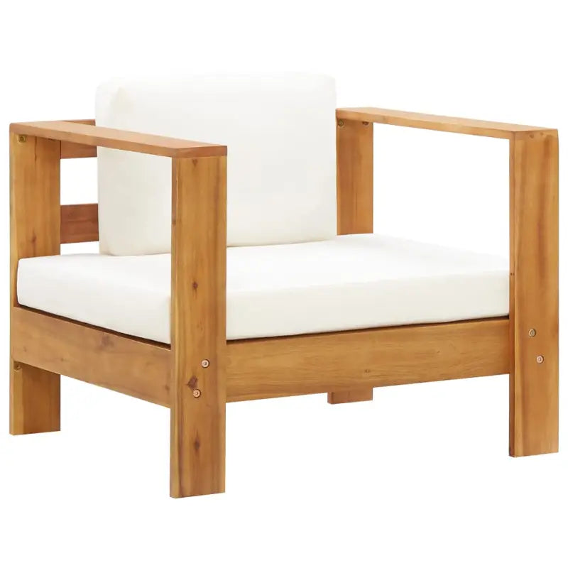 Modulaire tuinbank set van massief acaciahout voor elk seizoen - Crème / 1 / Fauteuil - Modulaire tuinbanken
