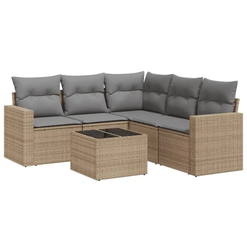 Modulaire tuinbank van beige materiaal en gepoedercoat staal - Modulaire tuinbanken