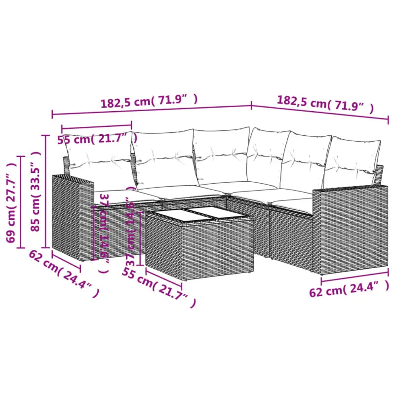 Modulaire tuinbank van beige materiaal en gepoedercoat staal - Modulaire tuinbanken