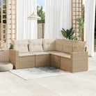 Modulaire tuinbank van beige materiaal en gepoedercoat staal - beige en crèmekleurig / 1 / Zonder tafel - Modulaire