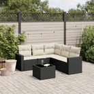 Modulaire tuinbank van beige materiaal en gepoedercoat staal - Zwart en crème / 1 / Met tafel - Modulaire tuinbanken