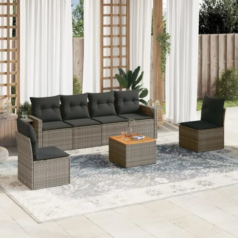 Modulaire tuinbank van beige materiaal met gepoedercoat staal en afmetingen - Grijs / 1 - Modulaire tuinbanken