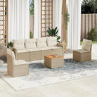 Modulaire tuinbank van beige materiaal met gepoedercoat staal en afmetingen - beige en crèmekleurig / 1 - Modulaire