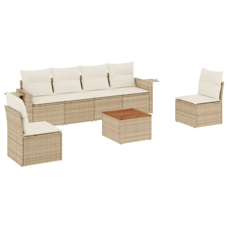 Modulaire tuinbank van beige materiaal met gepoedercoat staal en afmetingen - Modulaire tuinbanken