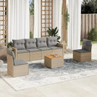 Modulaire tuinbank van beige materiaal met gepoedercoat staal en afmetingen - Beige en grijs / 1 - Modulaire tuinbanken