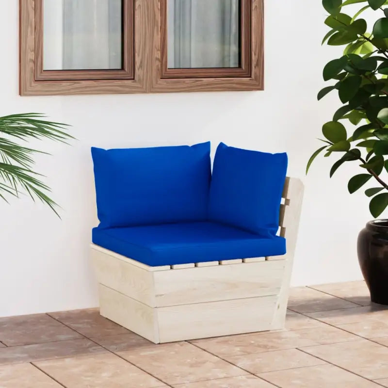 Modulaire tuinbank van geïmpregneerd vurenhout voor in de tuin - Blauw / 1 / Hoekbank - Modulaire tuinbanken