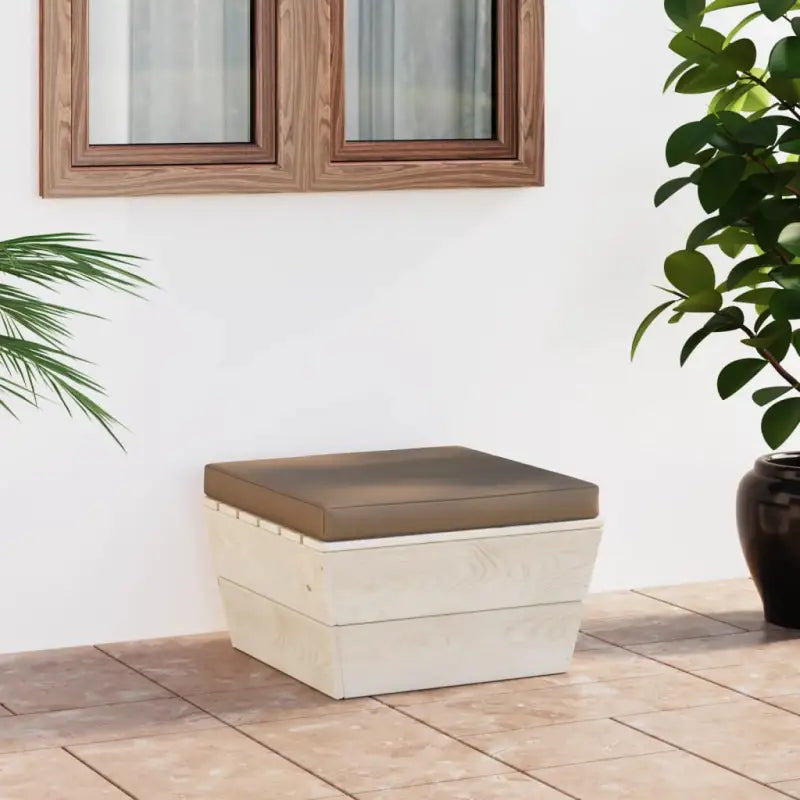 Modulaire tuinbank van geïmpregneerd vurenhout voor in de tuin - Taupe / 1 / Hocker - Modulaire tuinbanken