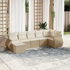 Modulaire tuinbank van gepoedercoat staal met beige materiaal - beige en crèmekleurig / 1 / Zonder tafel - Modulaire