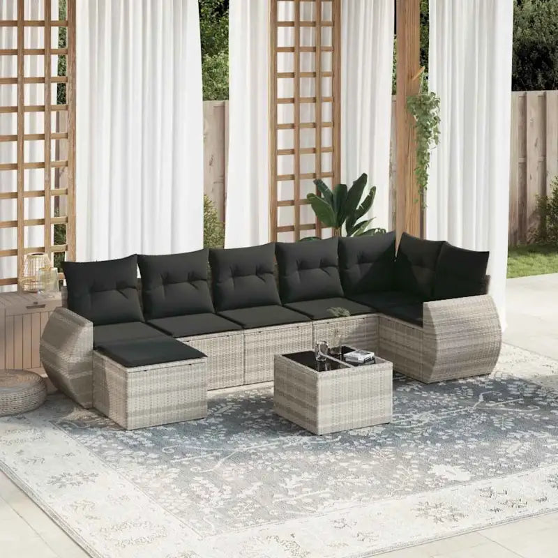Modulaire tuinbank van gepoedercoat staal met beige materiaal - Lichtgrijs / 1 / Met tafel - Modulaire tuinbanken
