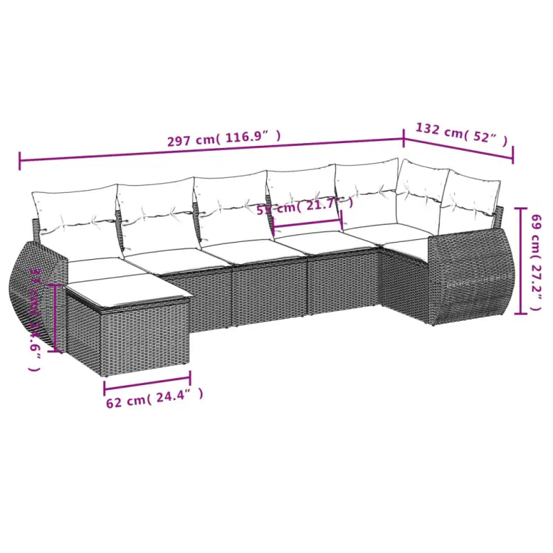 Modulaire tuinbank van gepoedercoat staal met beige materiaal - Modulaire tuinbanken