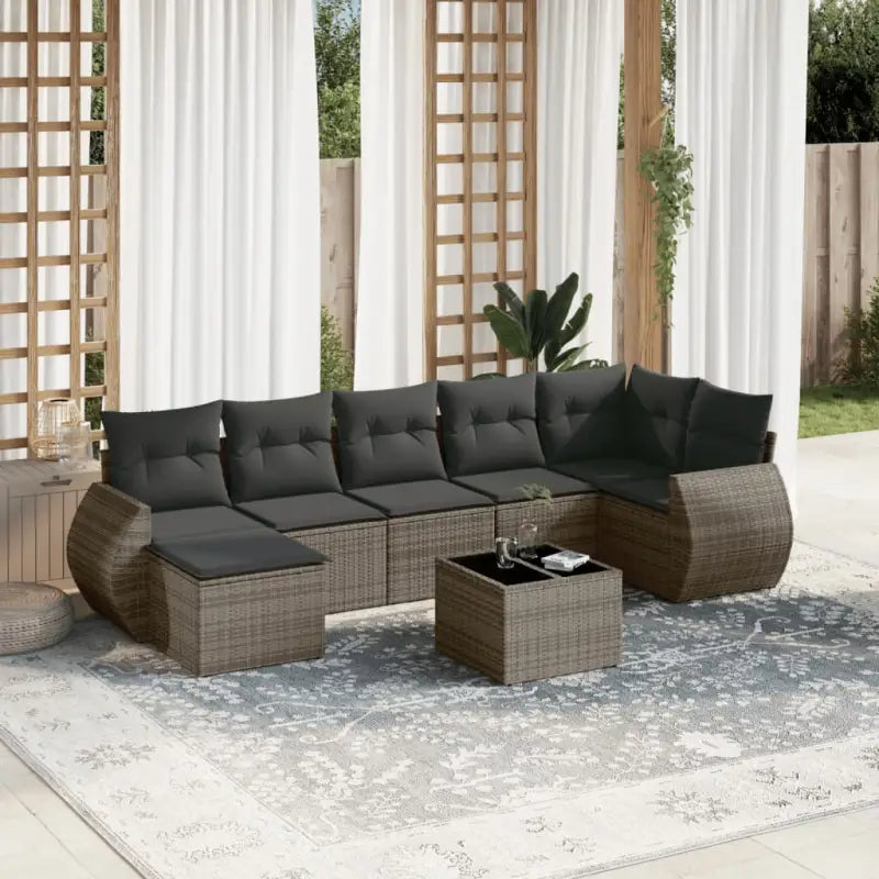 Modulaire tuinbank van gepoedercoat staal met beige materiaal - Grijs / 1 / Met tafel - Modulaire tuinbanken