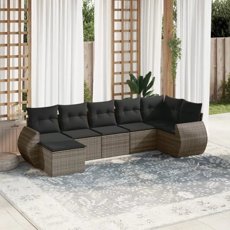 Modulaire tuinbank van gepoedercoat staal met beige materiaal - Grijs / 1 / Zonder tafel - Modulaire tuinbanken