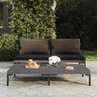 Modulaire tuinbank van halfrond poly rattan voor trendy buitenruimte - 1 / Middenbank (2 st) - Modulaire tuinbanken