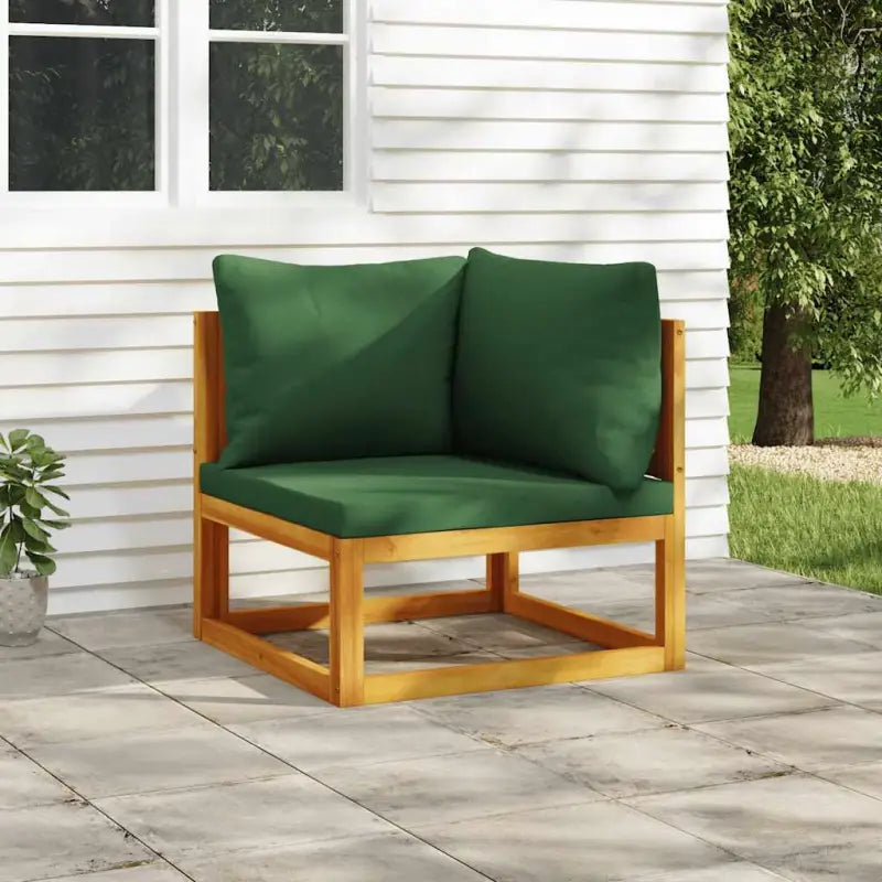 Modulaire tuinbank van massief acaciahout met comfortabele vulling - Groen / 1 / Hoekbank - Modulaire tuinbanken
